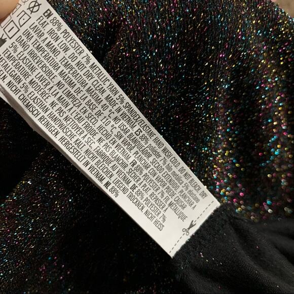 Forever 21 Black Glitter Mini Dress Size Small - Picture 5 of 7